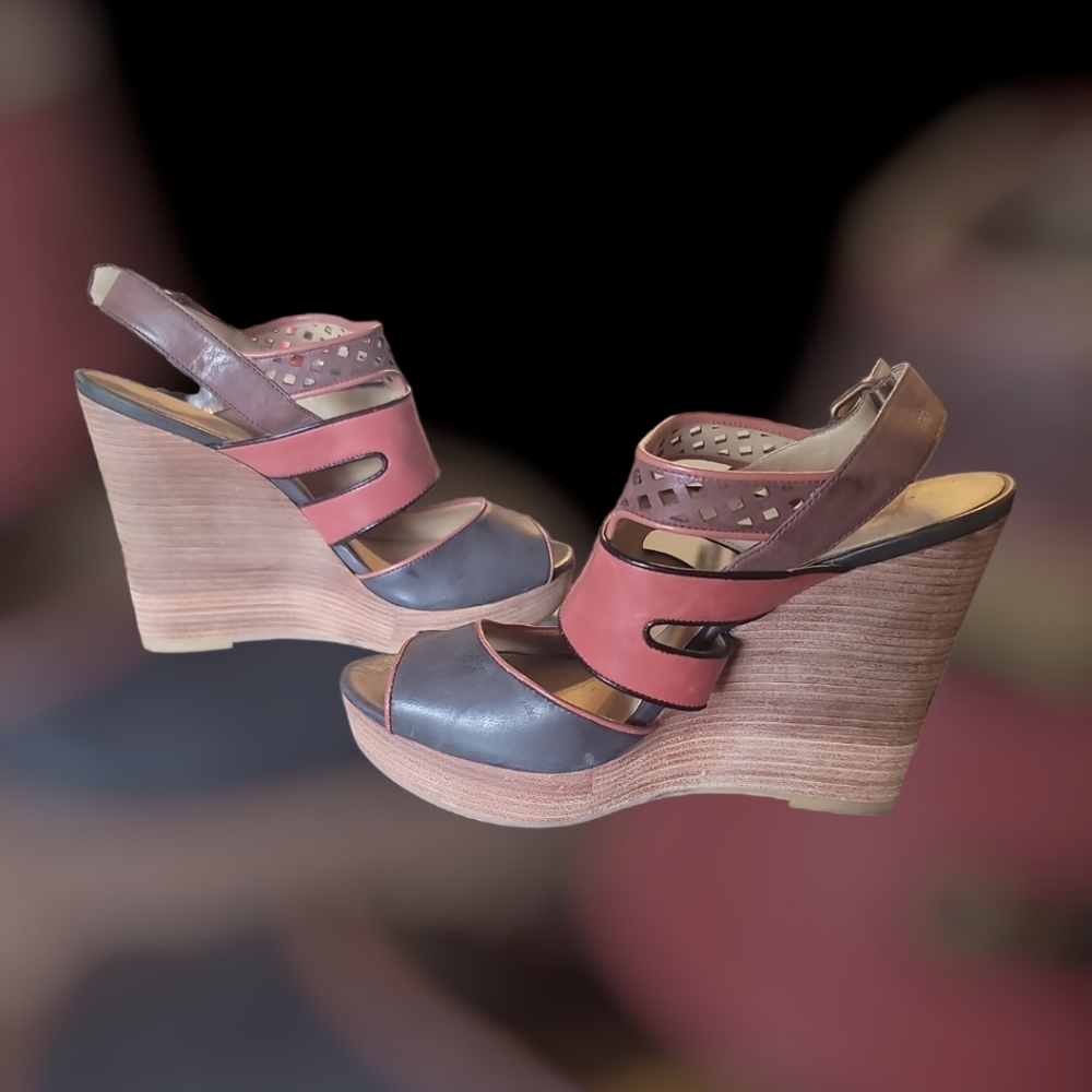 Levity Worn Once Wedge Sandals